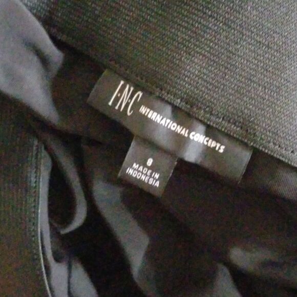 NWT INC Womens Black Slitted Ruffled Wide Leg Evening - Picture 6 of 8